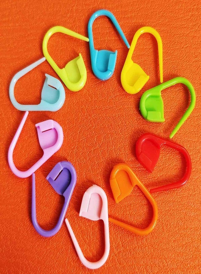 Jasol 25 PCS Premium Knitting & Crochet Stitch Markers - Mix Colors, Locking Counter Needle Clip Pin Set of 25 (Mult, Plastic, Red) - Image 3